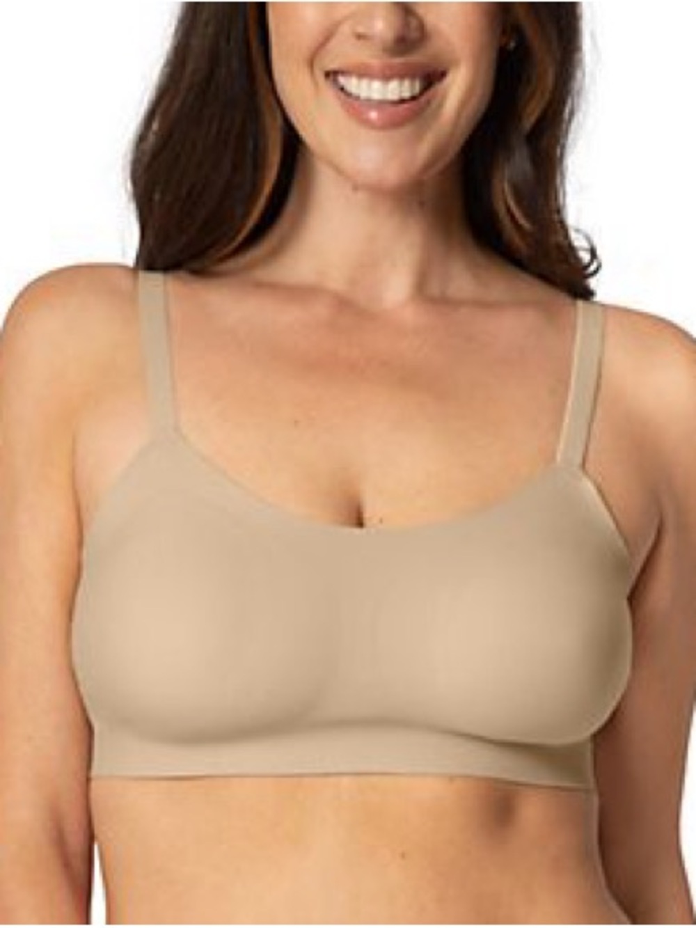 Anti x Proof bonded, seamless, wireless, wicking bra size large color, beige